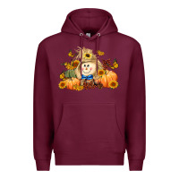 Burgundy fall scarecrow Premium Hoodie - LillyAllenDesigns