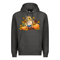 Charcoal Heather fall scarecrow Premium Hoodie - LillyAllenDesigns