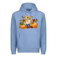 Colony Blue fall scarecrow Premium Hoodie - LillyAllenDesigns