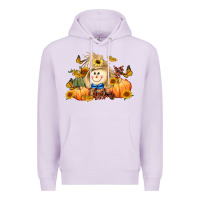 Lilac fall scarecrow Premium Hoodie - LillyAllenDesigns