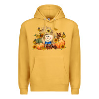 Mustard fall scarecrow Premium Hoodie - LillyAllenDesigns