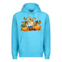 Ocean Blue fall scarecrow Premium Hoodie - LillyAllenDesigns