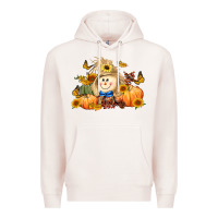 Pale Pink fall scarecrow Premium Hoodie - LillyAllenDesigns