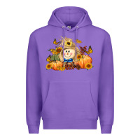 Purple fall scarecrow Premium Hoodie - LillyAllenDesigns