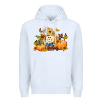 White fall scarecrow Premium Hoodie - LillyAllenDesigns