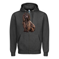 Charcoal Heather Boykin Spaniel Dog Zipper Hoodie - LillyAllenDesigns