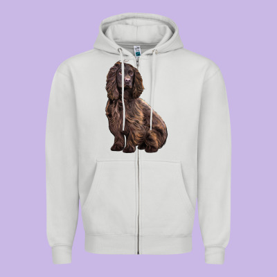 Boykin Spaniel Dog Zipper Hoodie Designed By Lillyallendesigns