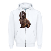 White Boykin Spaniel Dog Zipper Hoodie - LillyAllenDesigns