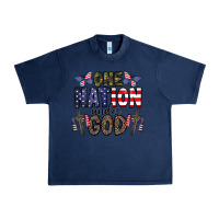 Navy one nation under god Urban Heavy Tee - CowhideDigitalArt