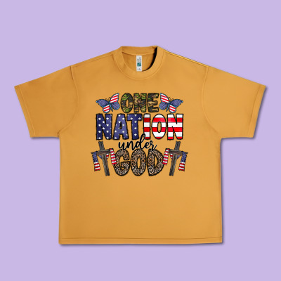 One Nation Under God Urban Heavy Tee Designed By Cowhidedigitalart
