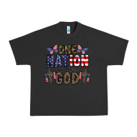 Pigment Black one nation under god Urban Heavy Tee - CowhideDigitalArt