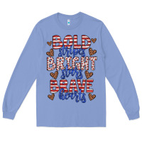 Colony Blue bold stripes bright stars brave hearts Long Sleeve Tee - JahusDesignShop