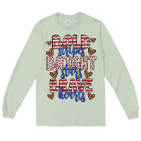 Matcha bold stripes bright stars brave hearts Long Sleeve Tee - JahusDesignShop
