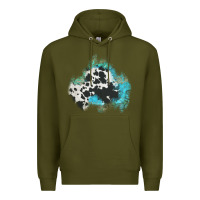 Army Green cowhide turquoise patch Premium Hoodie - AdoDesignShop