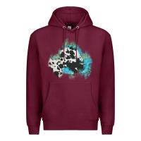 Burgundy cowhide turquoise patch Premium Hoodie - AdoDesignShop