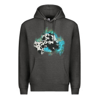 Charcoal Heather cowhide turquoise patch Premium Hoodie - AdoDesignShop