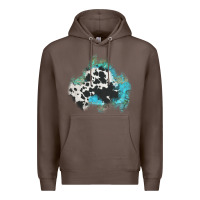 Coffee cowhide turquoise patch Premium Hoodie - AdoDesignShop