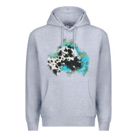 Heather Grey cowhide turquoise patch Premium Hoodie - AdoDesignShop