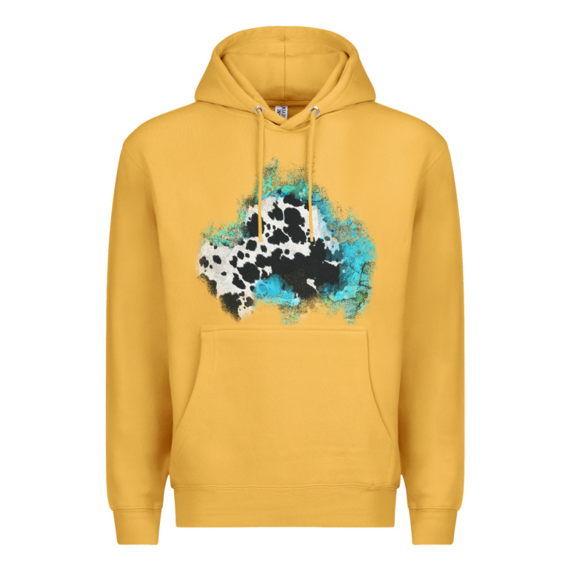 Cowhide Turquoise Patch Premium Hoodie by AdoDesignShop | Teevron