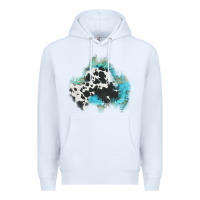 White cowhide turquoise patch Premium Hoodie - AdoDesignShop
