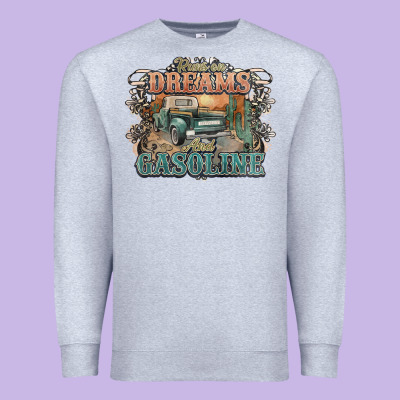 Runs On Dreams And Gasoline Truck Western Premium Sweatshirt Designed By Nancycooperartshop