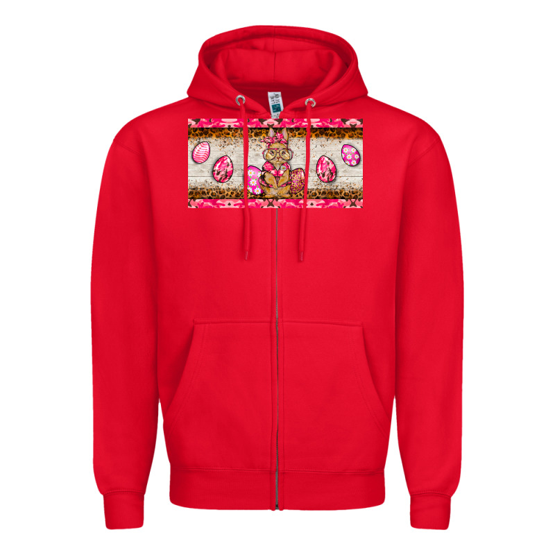 Pink Camouflage Egg Hunter Bunny   License Plate Zipper Hoodie by BarkalooDesign | Teevron