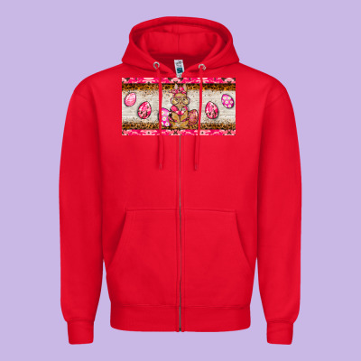 Pink Camouflage Egg Hunter Bunny   License Plate Zipper Hoodie Designed By Barkaloodesign