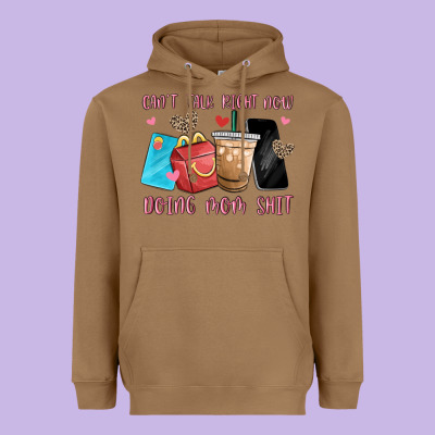 Can't Talk Right Now Doing Mom Shit Heavyweight Hoodie Designed By Maliassmallbusiness