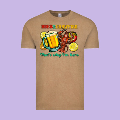 Beer&crawfish That's Why I'm Here Vintage Tee Designed By Fadigitalartstudio
