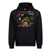 Black afro messy bun teach inspire love teacher blessed Urban Hoodie - NancyCooperArtShop