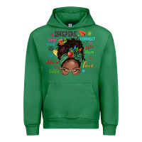 Emerald afro messy bun teach inspire love teacher blessed Urban Hoodie - NancyCooperArtShop