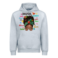Heather Grey afro messy bun teach inspire love teacher blessed Urban Hoodie - NancyCooperArtShop