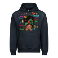 Navy afro messy bun teach inspire love teacher blessed Urban Hoodie - NancyCooperArtShop