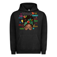 Pigment Black afro messy bun teach inspire love teacher blessed Urban Hoodie - NancyCooperArtShop