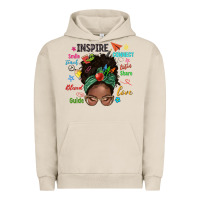 Pigment French Oak afro messy bun teach inspire love teacher blessed Urban Hoodie - NancyCooperArtShop