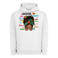 Pigment Lunar Rock afro messy bun teach inspire love teacher blessed Urban Hoodie - NancyCooperArtShop