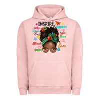 Pigment Salmon afro messy bun teach inspire love teacher blessed Urban Hoodie - NancyCooperArtShop