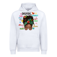 White afro messy bun teach inspire love teacher blessed Urban Hoodie - NancyCooperArtShop