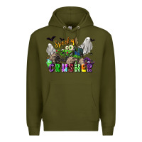 Army Green spooky crusher monster truck Premium Hoodie - LillyAllenDesigns