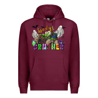 Burgundy spooky crusher monster truck Premium Hoodie - LillyAllenDesigns