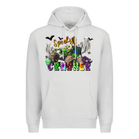 Dove Grey spooky crusher monster truck Premium Hoodie - LillyAllenDesigns
