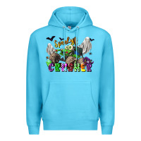 Ocean Blue spooky crusher monster truck Premium Hoodie - LillyAllenDesigns
