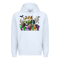 White spooky crusher monster truck Premium Hoodie - LillyAllenDesigns