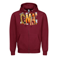Burgundy cna certified nursing assistant nurse Zipper Hoodie - NancyCooperArtShop
