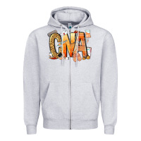 Heather Grey cna certified nursing assistant nurse Zipper Hoodie - NancyCooperArtShop
