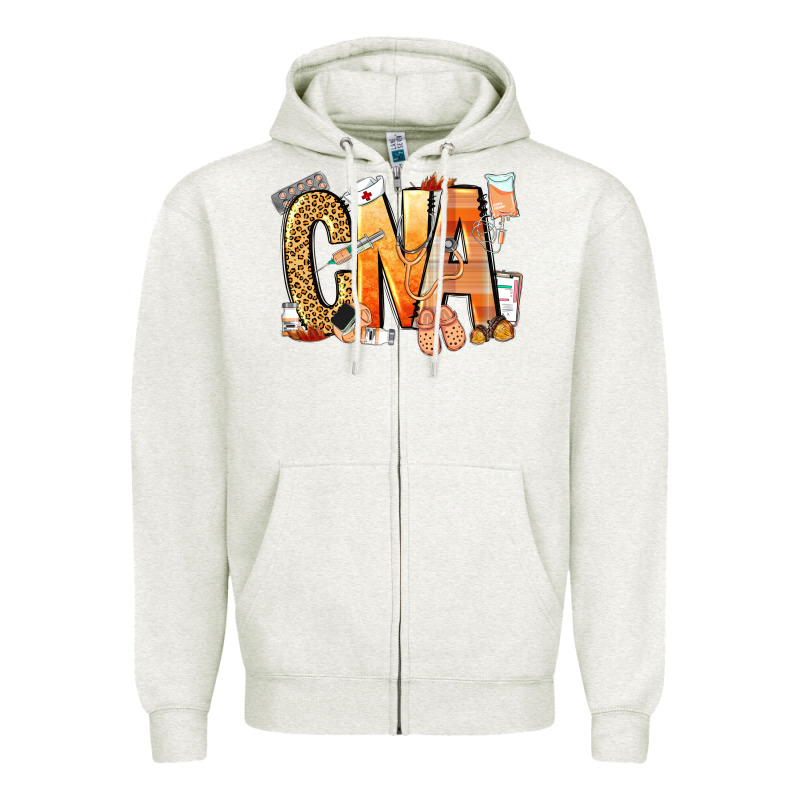 Cna Certified Nursing Assistant Nurse Zipper Hoodie by NancyCooperArtShop | Teevron