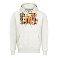 Oatmeal Heather cna certified nursing assistant nurse Zipper Hoodie - NancyCooperArtShop