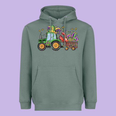 Mardi Gras Tractor Heavyweight Hoodie Designed By Maliassmallbusiness