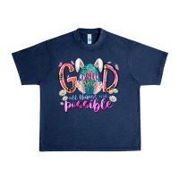 Navy with god all things are possible Urban Heavy Tee - RacoonDesign