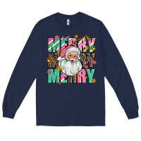 Navy merry merry merry Long Sleeve Tee - AdoDesignShop